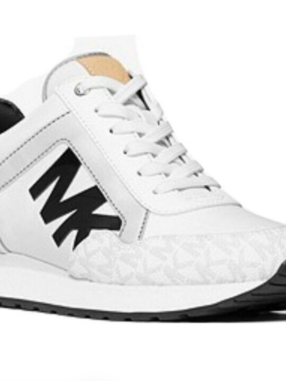Michael Kors White Sneakers with Black MK Logo